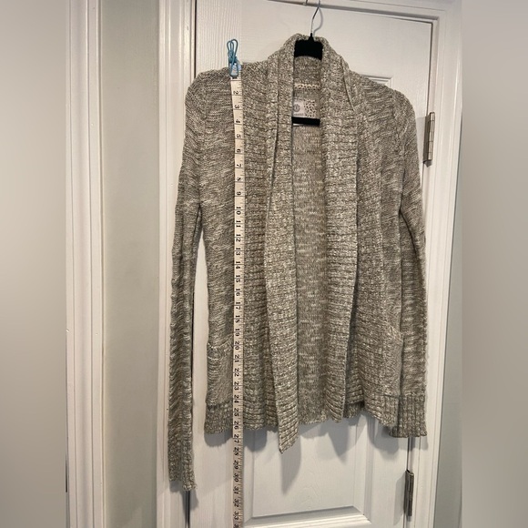 Element Size XS Gray Textured Knit Open Front Cardigan Sweater Pockets - Picture 9 of 12